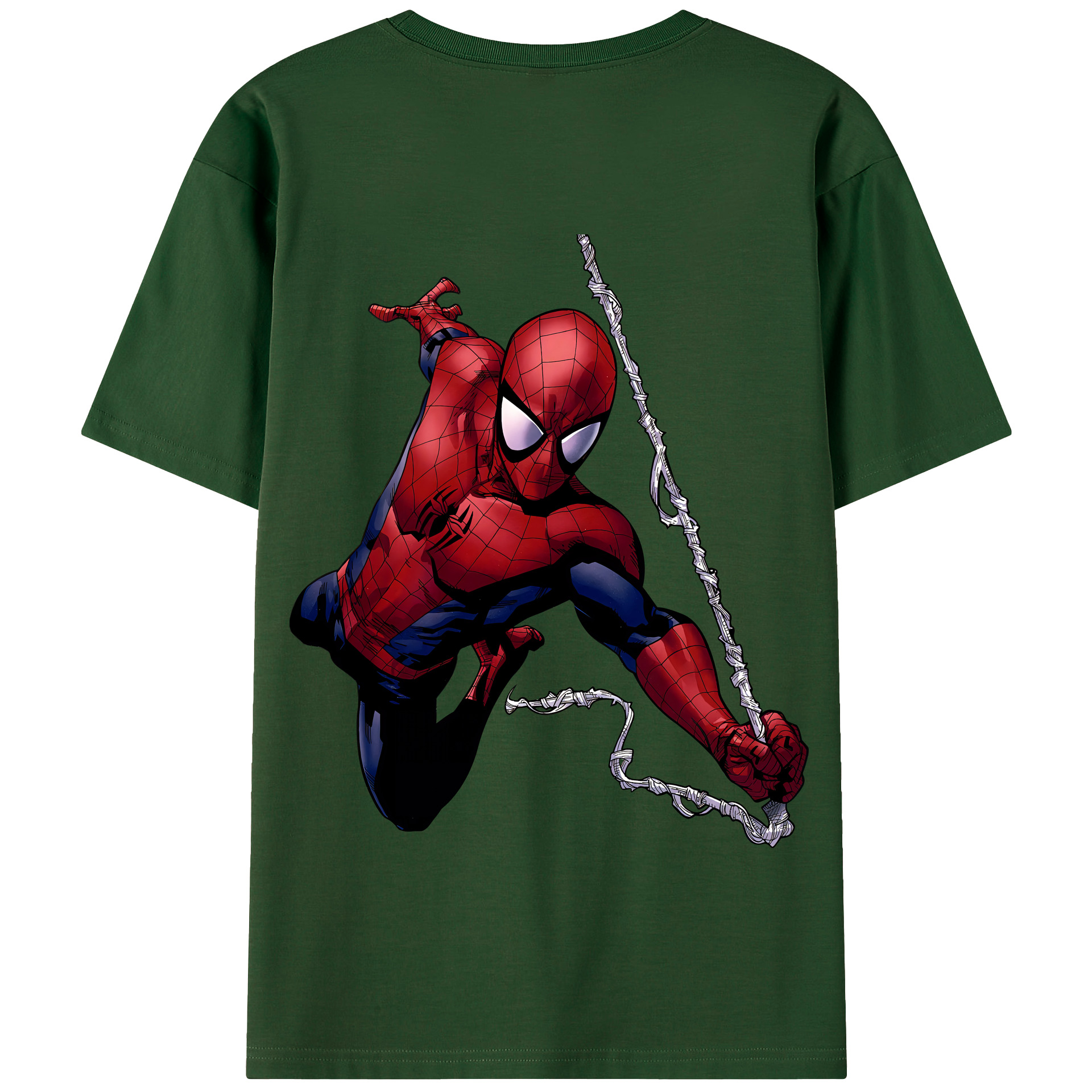 （画像用） Spider Man スパイダーマン 綿100％半袖Tシャツ（背面プリント）